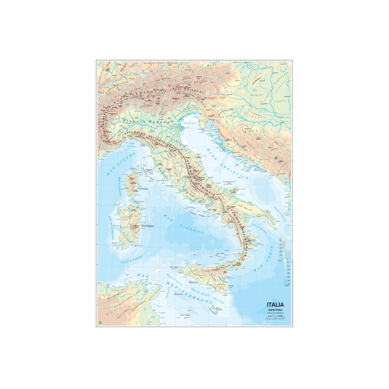 Carta Geografica Scolastica Murale Italia - Formato 97x134 cm