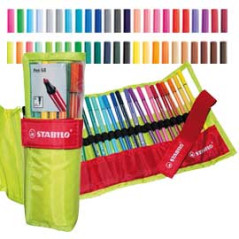 Rollerset verde 25 Pennarelli Pen 68 - Colori Assortiti