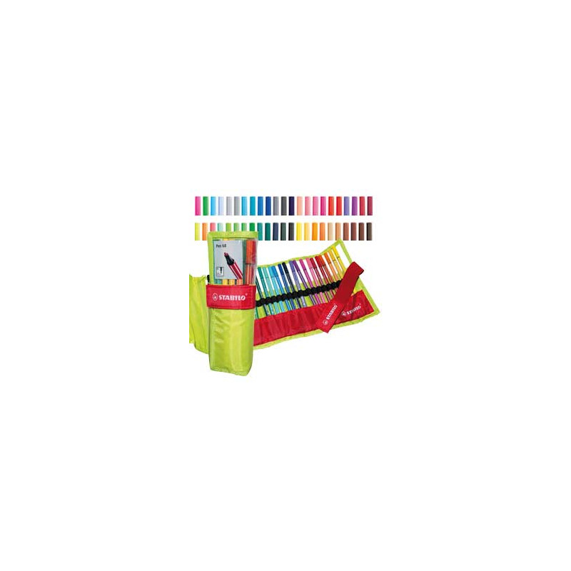 Rollerset verde 25 Pennarelli Pen 68 - Colori Assortiti